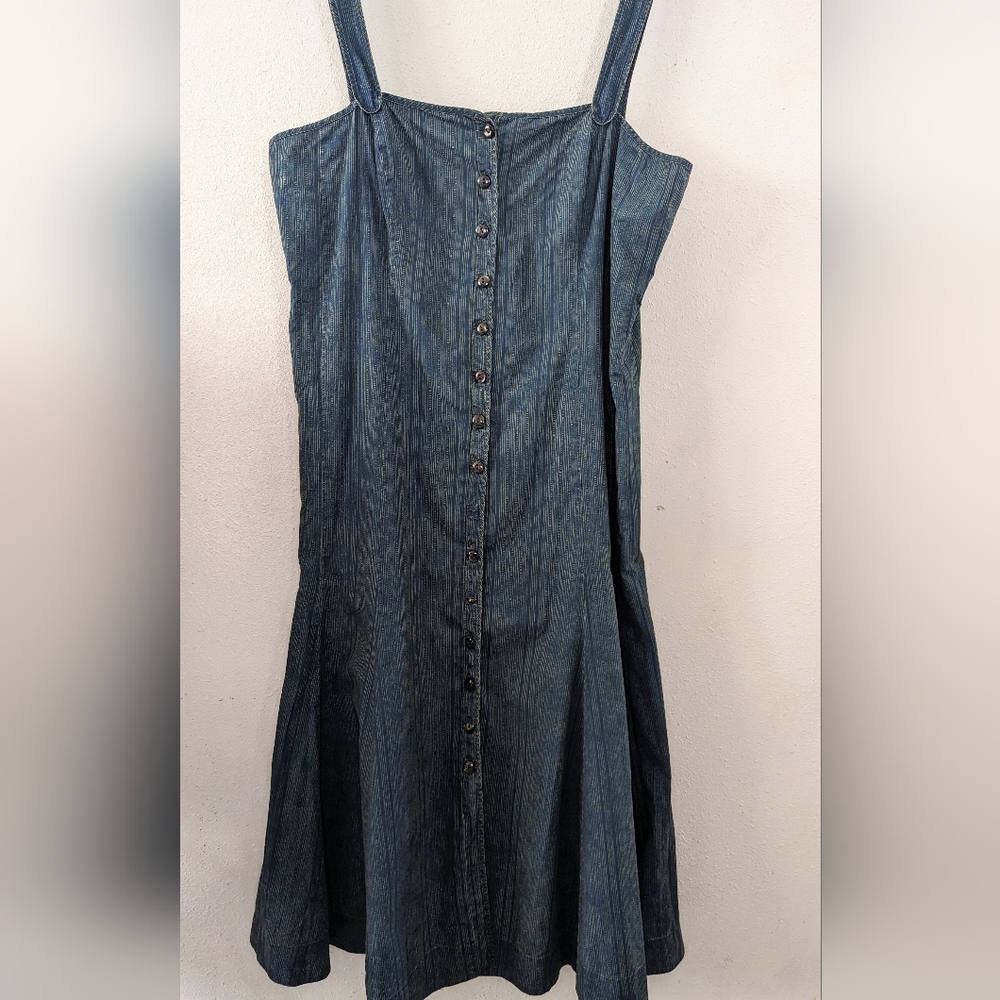 Lauren Jeans Co Ralph Lauren Denim Midi Dress Size 14 Button Up